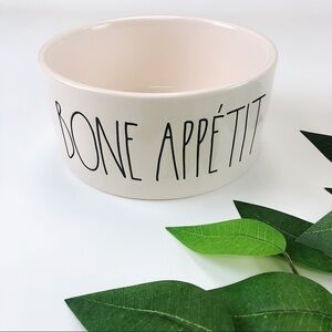 𝅺RAE Dunn Bone Appetit ceramic pet bowl NEW